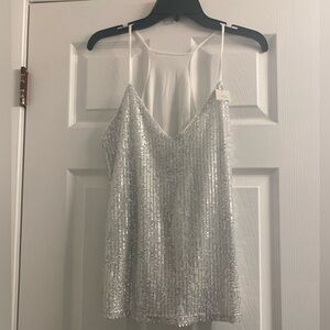 Silver Sequin Women's Top